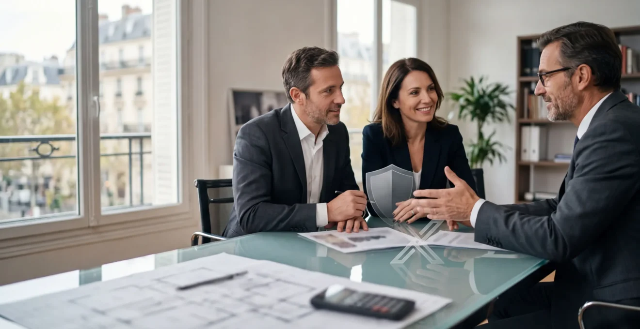 Couple consultant un conseiller financier pour leur assurance décès crédit immobilier