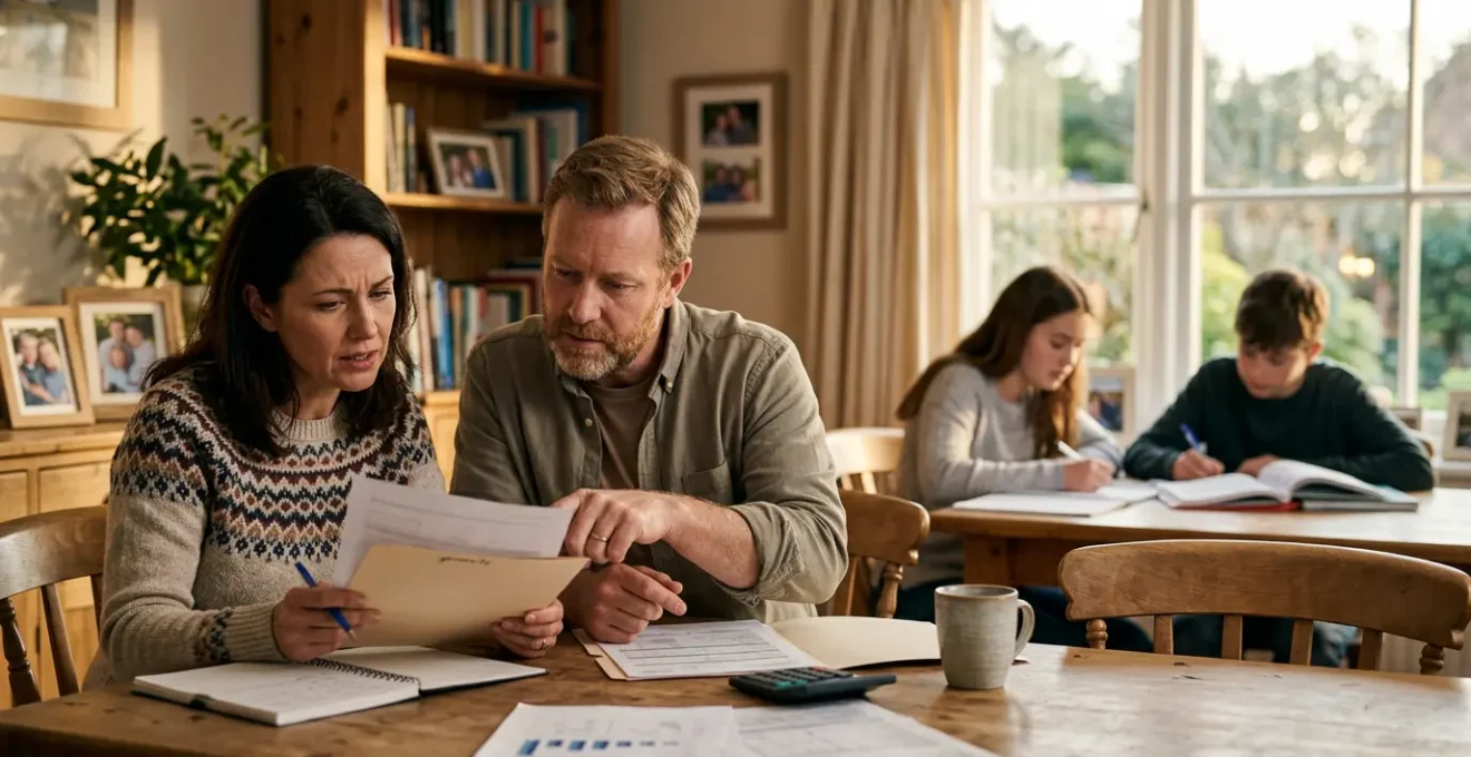 Parents regardant leurs enfants étudier, symbolisant la protection financière pour leur éducation future