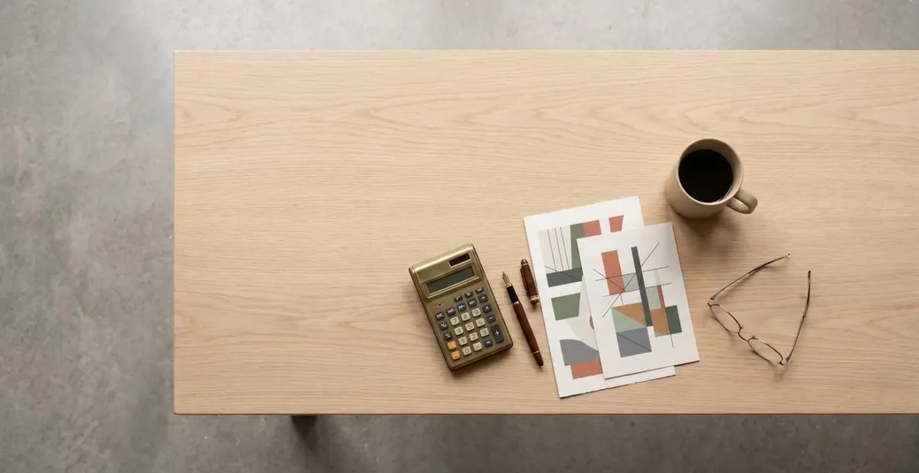 Bureau avec calculatrice et documents pour analyser les options de succession