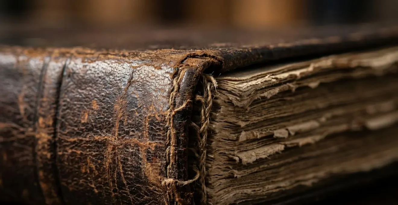 Gros plan sur un carnet d'adresses ancien avec texture de cuir